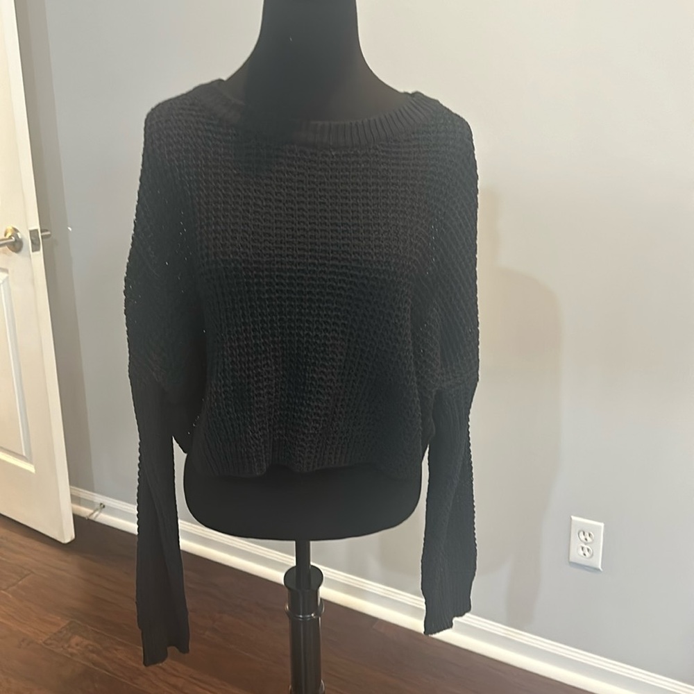 NWT Black Crop Knit Sweater - Size US 6/8 - Missguided